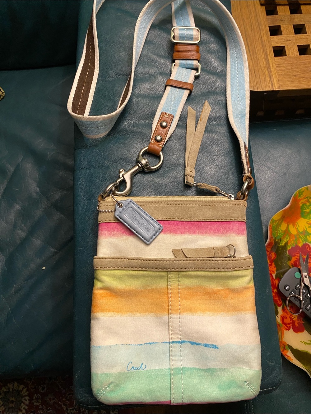 Coach Hampton Watercolor Crossbody Bag in Muted Colors